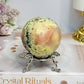 Plum Blossom Jasper Sphere on Stand 269g