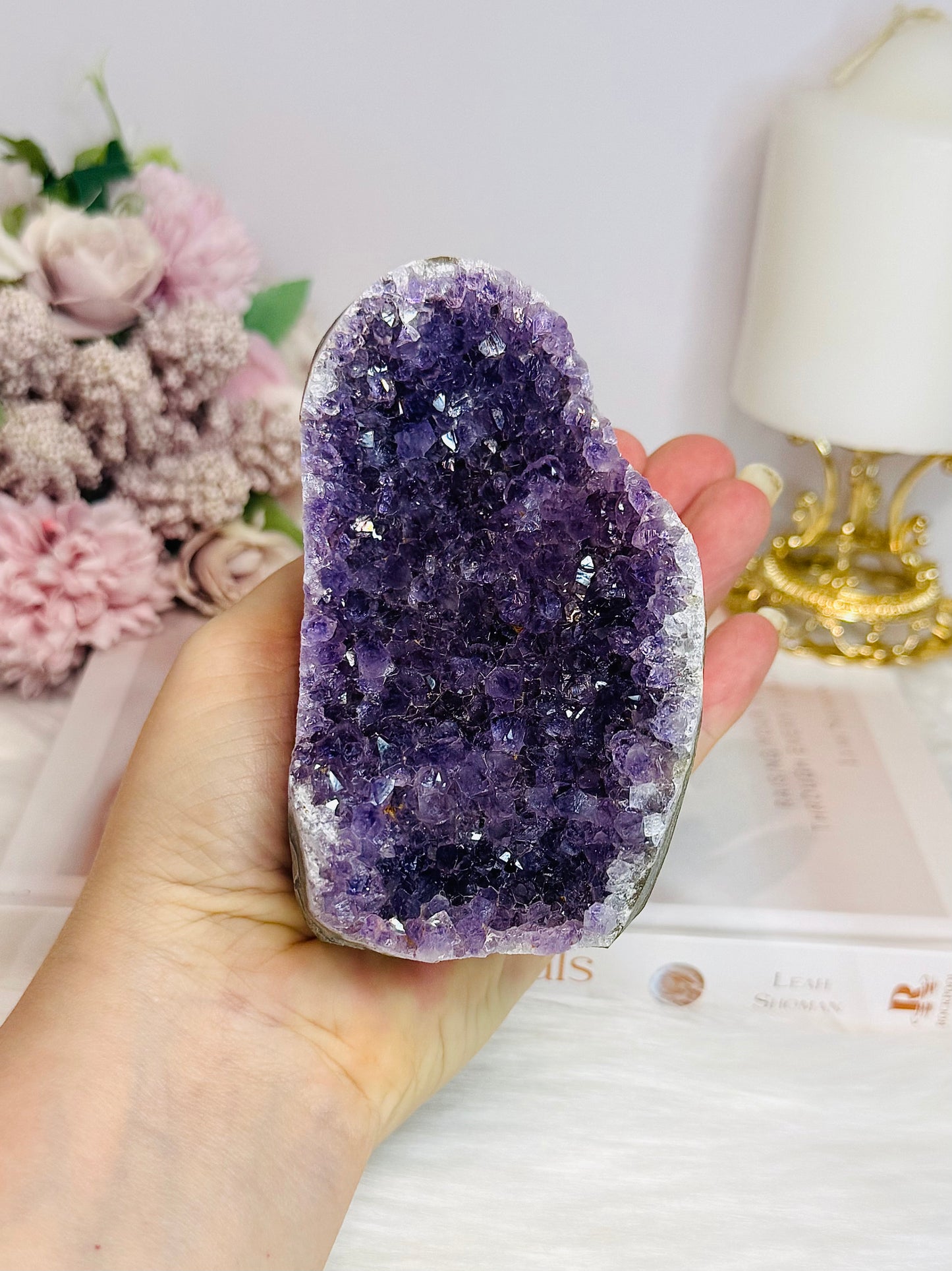 High Grade Deep Purple Amethyst Base Cut Cluster 10cm 519g