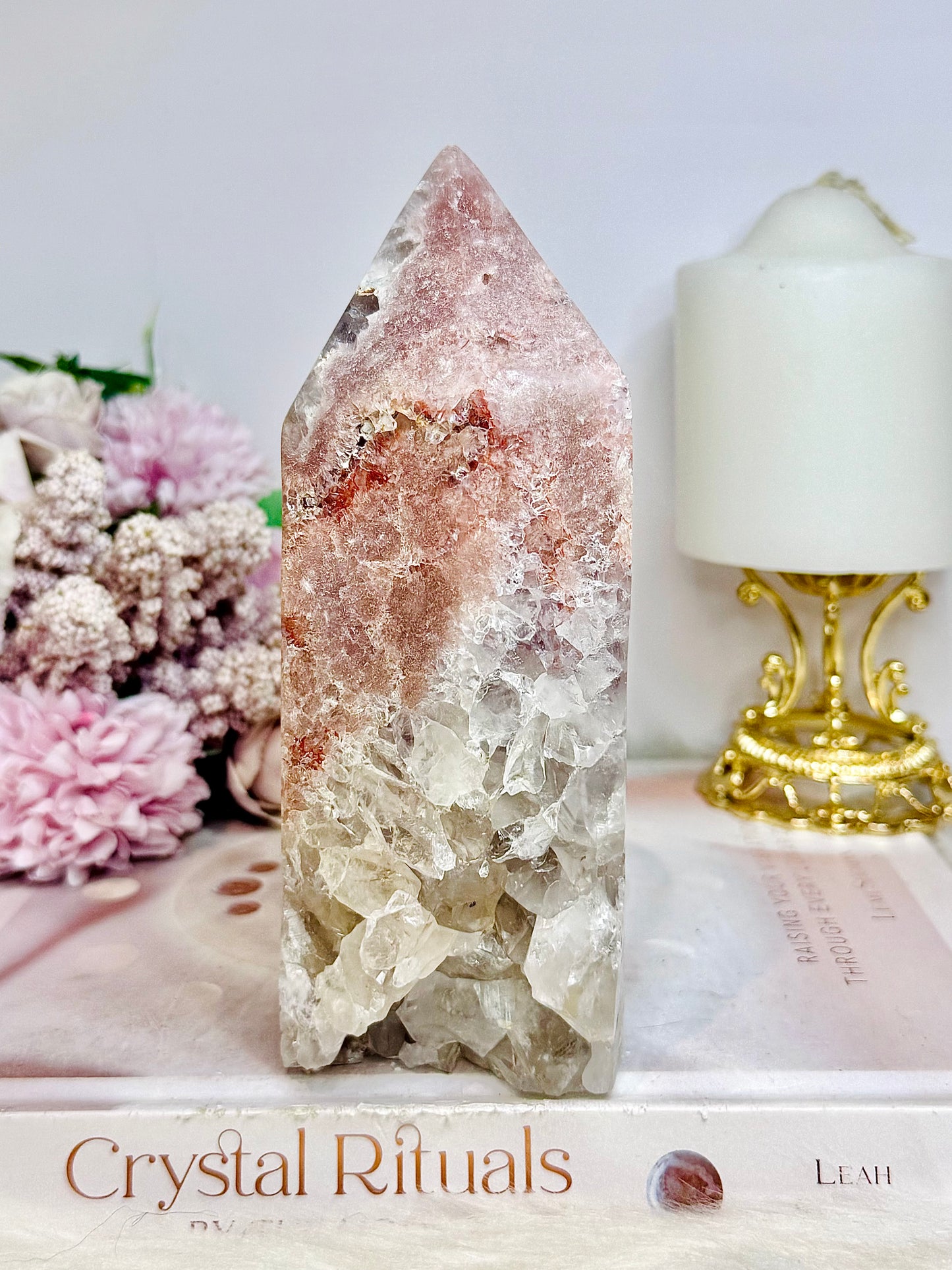 High Grade Pink Amethyst Druzy Tower 16cm 920g