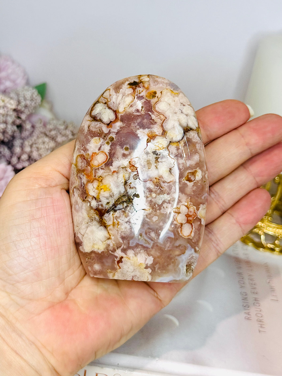Large Flower Agate Freeform 9.5cm 321g