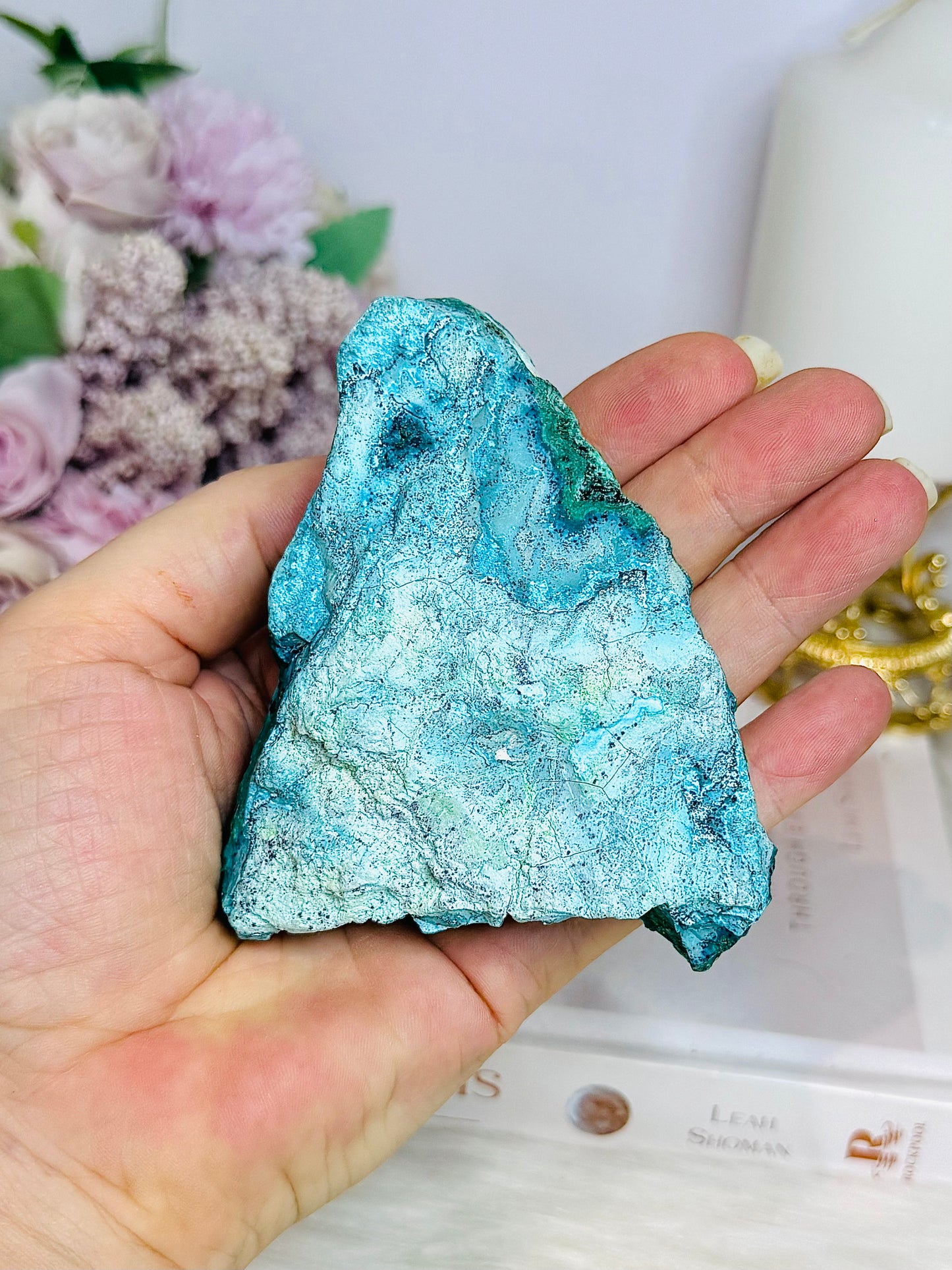 Large Malachite | Chrysocolla Polished Natural Freeform 9cm 232g