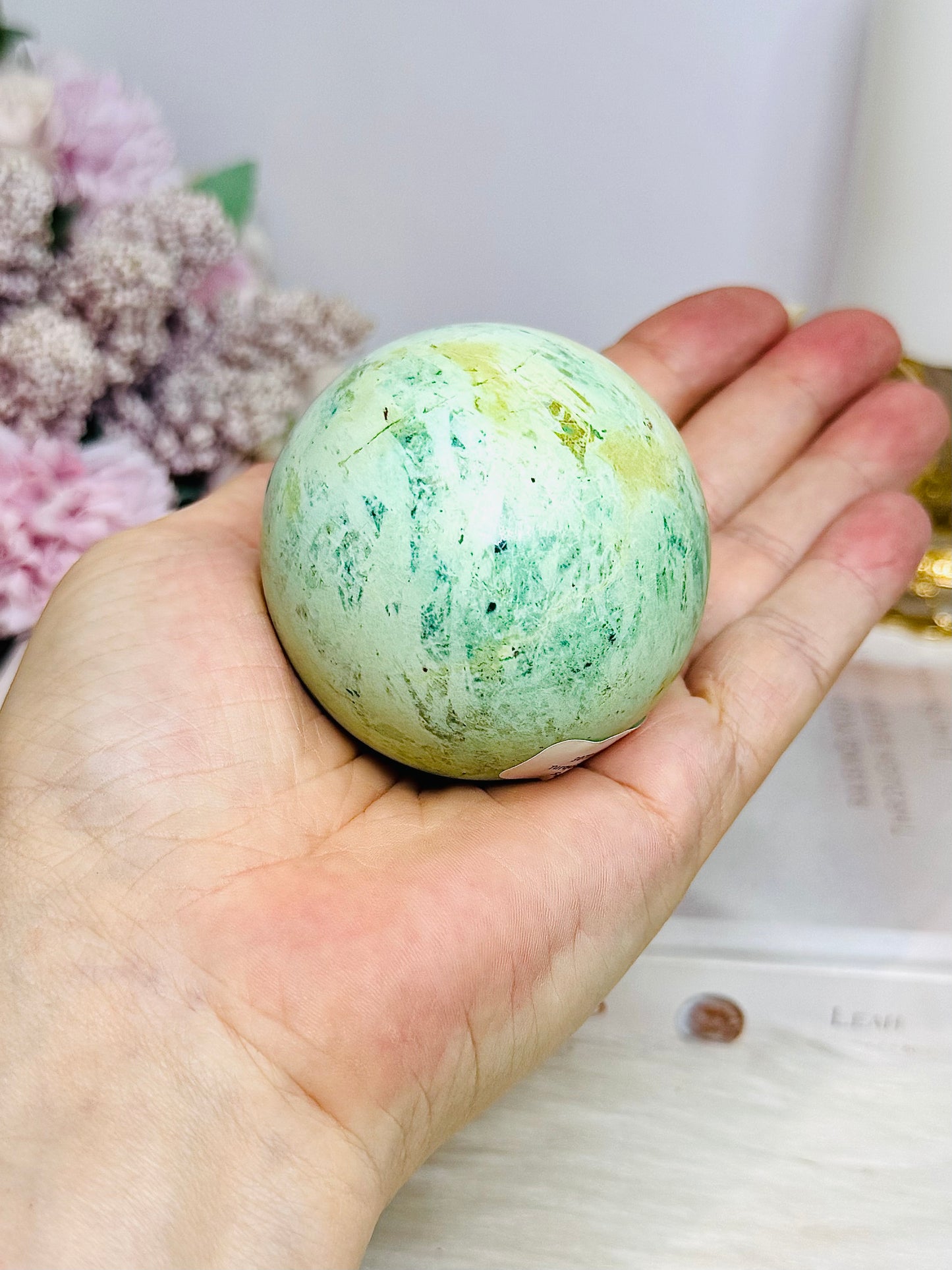 A Rare Stone ~ Genuine Inca Turquoise Sphere 210g On Stand