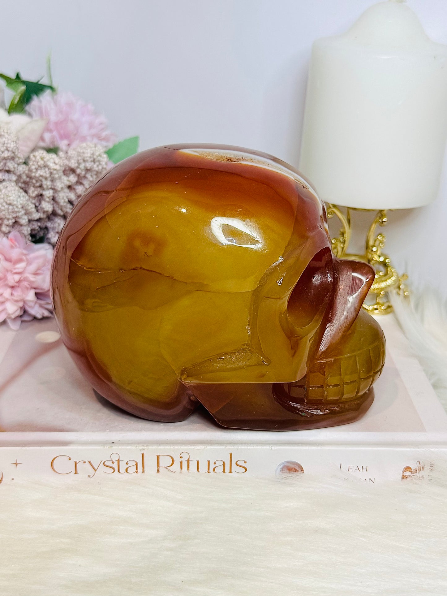 Huge Carnelian Carved Druzy Skull 2.15KG