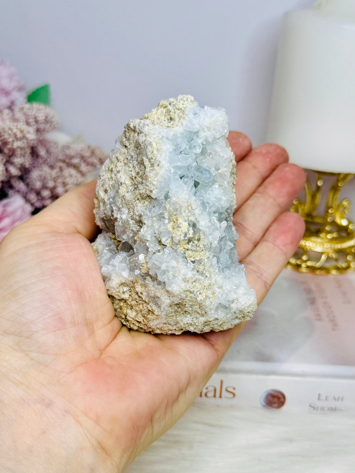 Natural Blue Celestite Specimen Cluster 410g