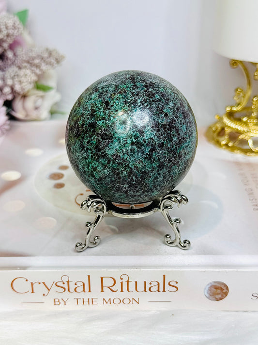 Large African Turquoise Sphere on Stand 294g