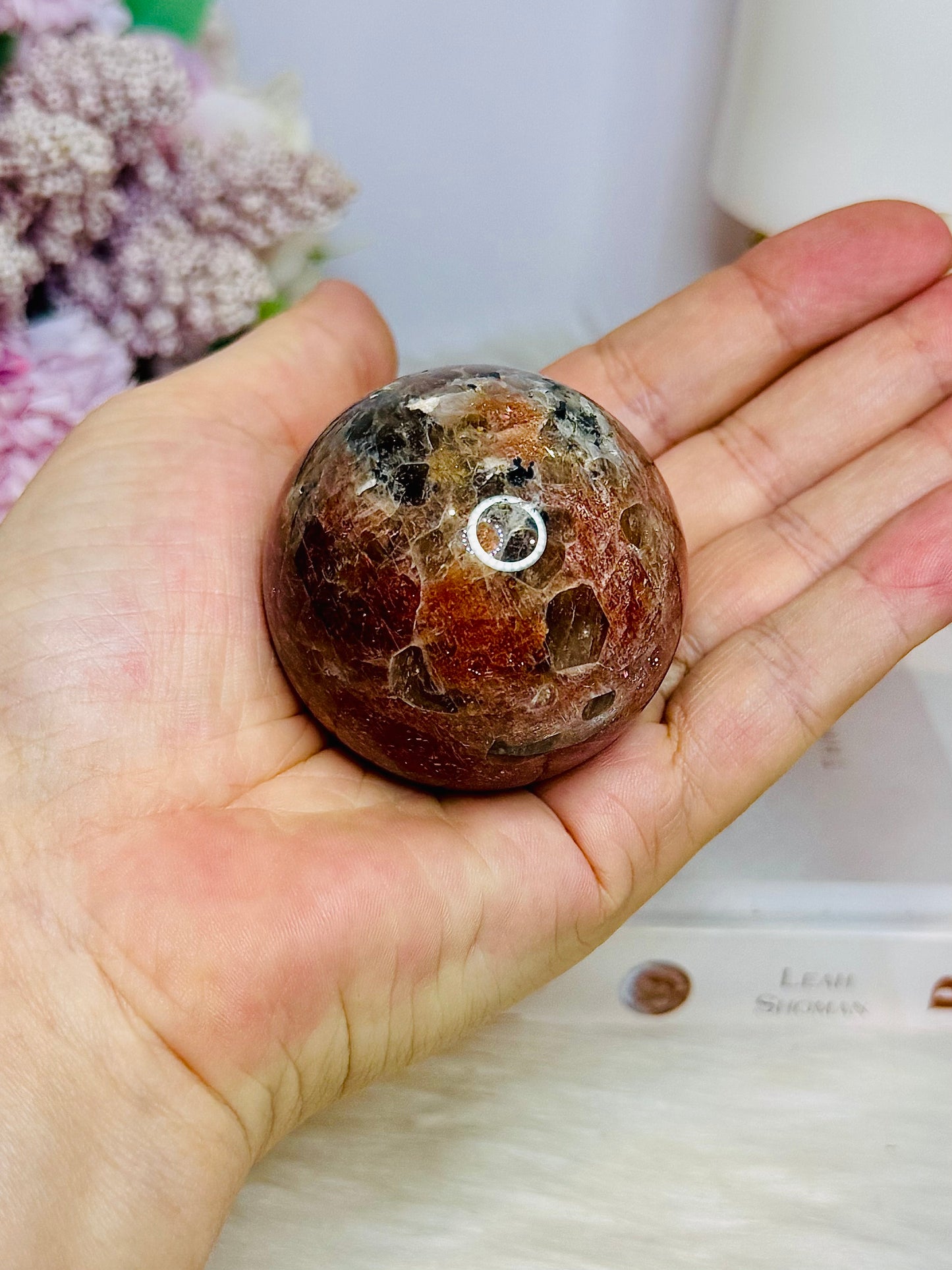 Natural High Grade Sunstone Sphere on Stand 172g