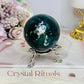 Moss Agate Sphere On Stand 212g