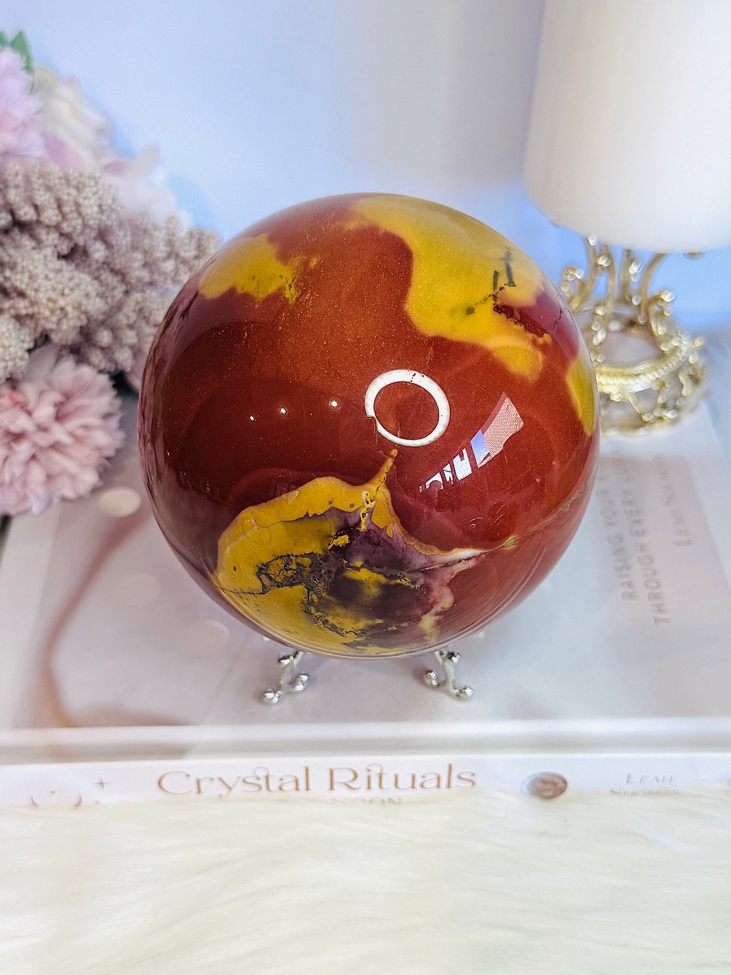 ⚜️ SALE ⚜️ Large 1.27KG Mookaite Jasper Sphere On Stand