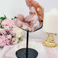 Rare Pink Amethyst X Flower Agate Druzy Natural Freeform On Stand 646g 19cm