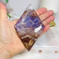 Crazy Lace Amethyst Diamond On Stand 13cm
