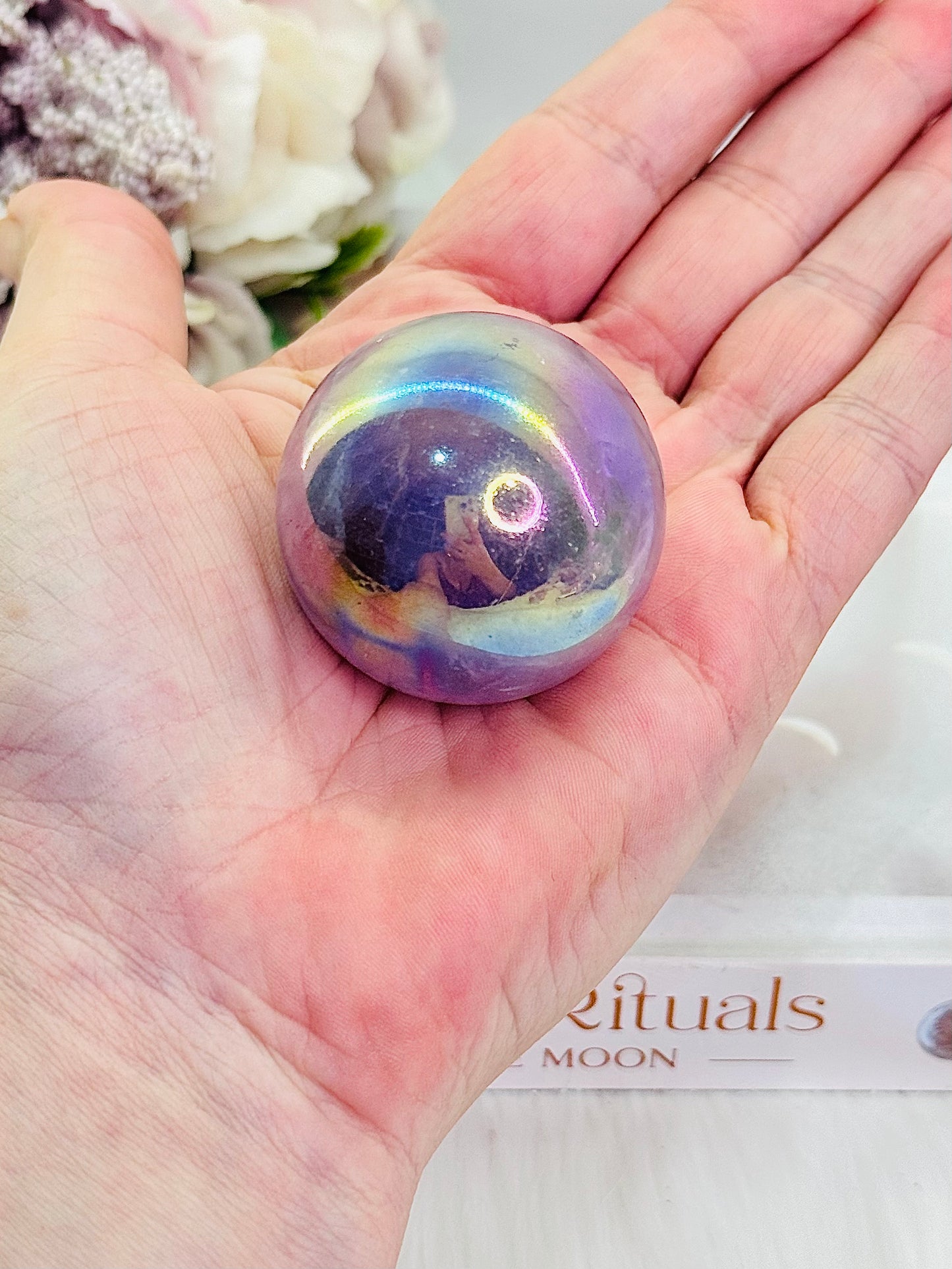 Beautiful Angel Aura Amethyst Sphere on Stand 4cm