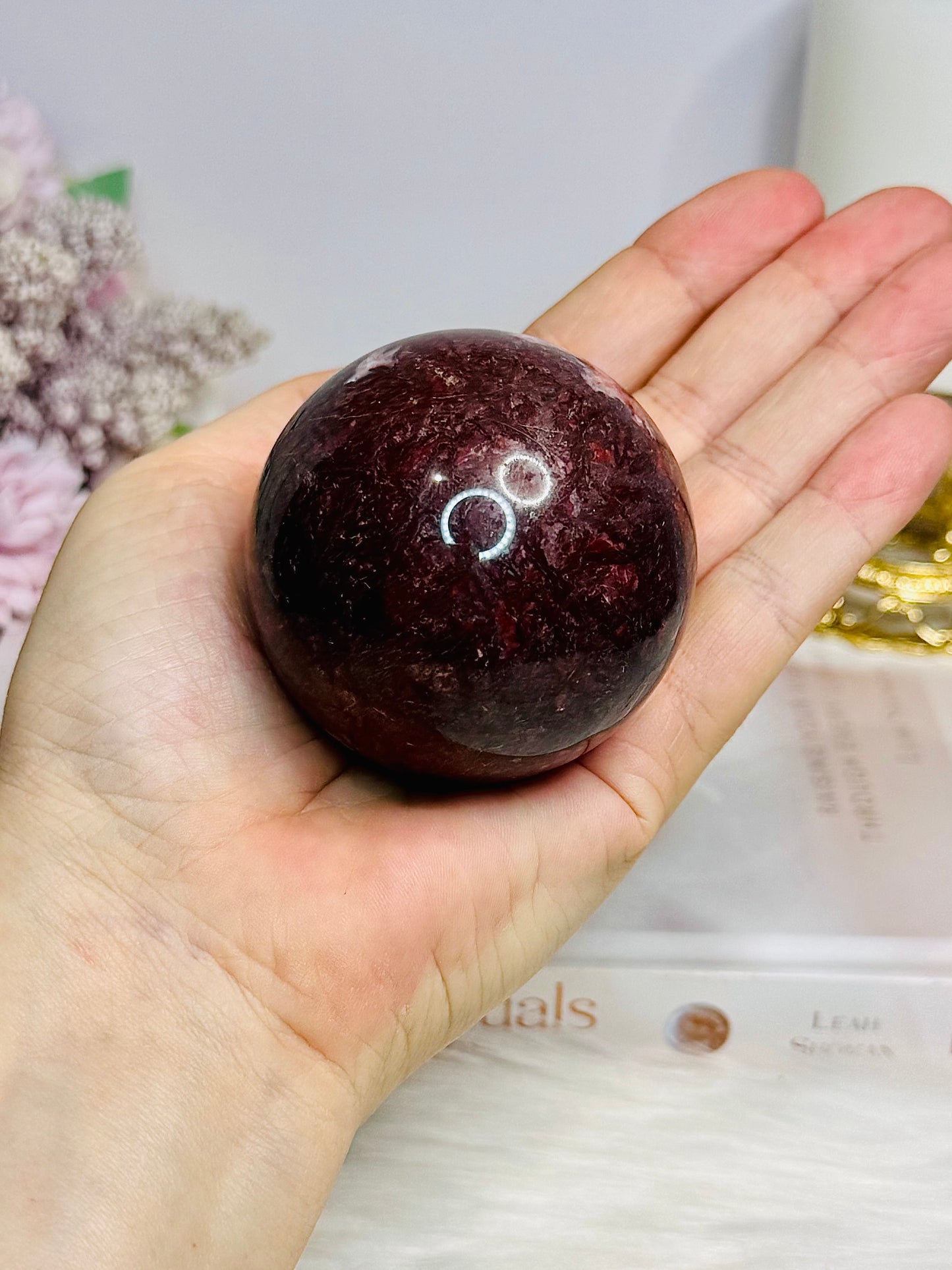 Large Red Jasper Sphere on Stand 340g