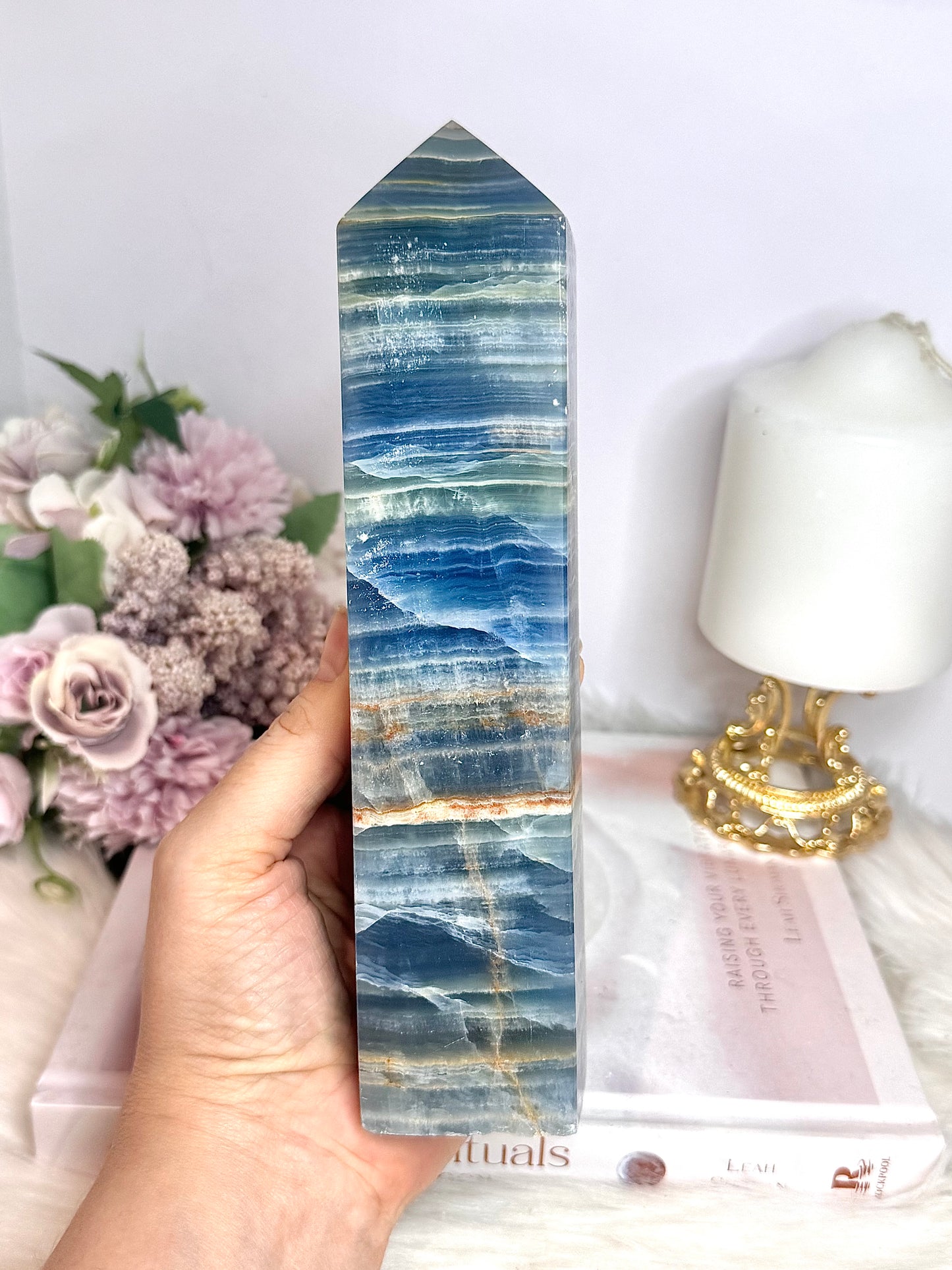 Large Blue Onyx Generator | Tower 20cm 761g