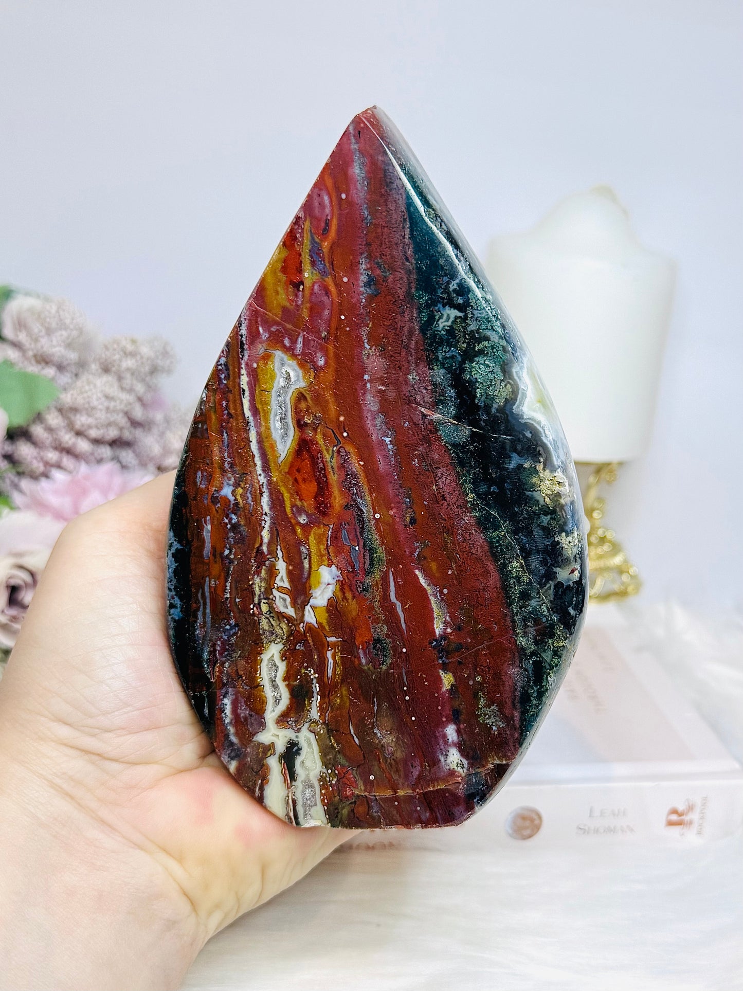 Large Ocean Jasper Druzy Flame 15cm 691g