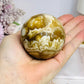 Large Amber Calcite Sphere on Stand 327g