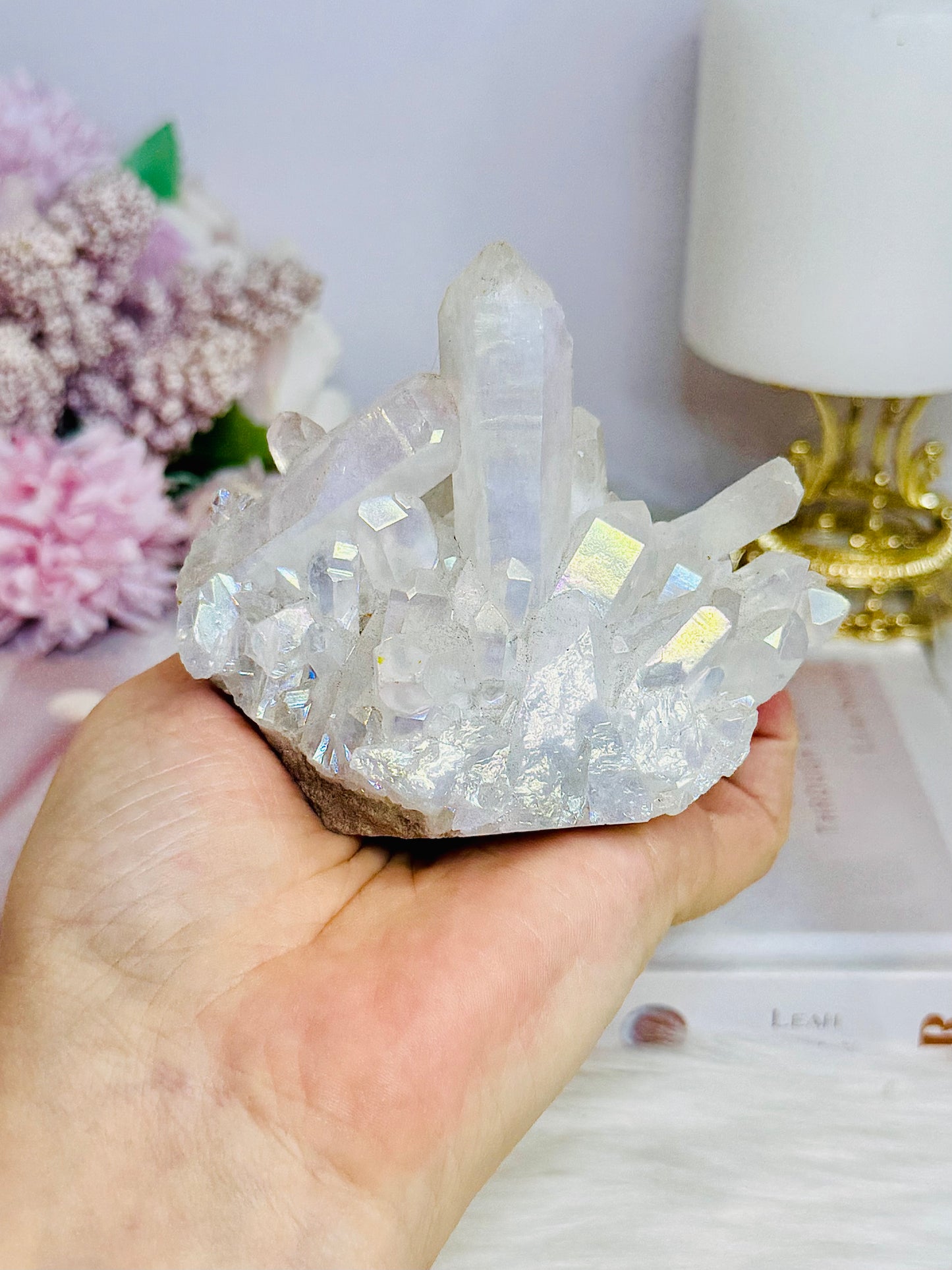 Angel Aura Clear Quartz Cluster 229g