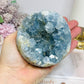 Large Blue Celestite Cluster on Stand 758g