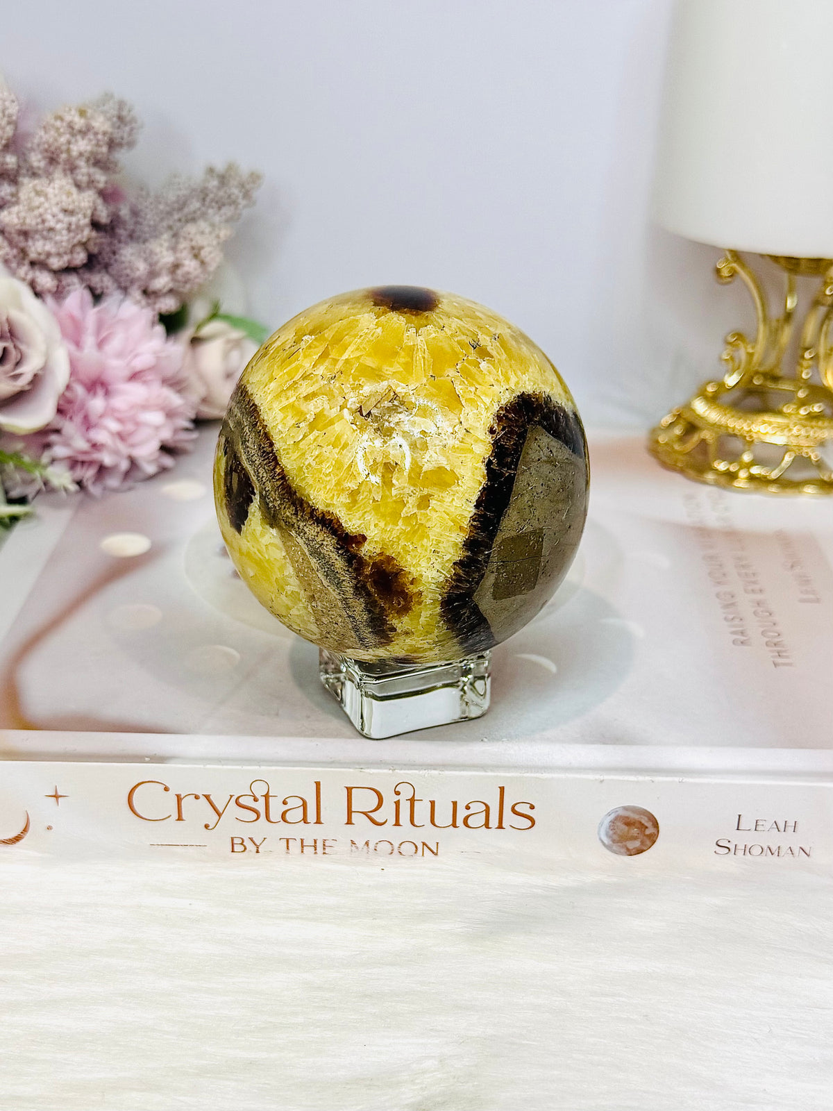 Large Septarian Sphere on Stand 473g