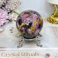 High Grade Pink Tourmaline Sphere on Stand 260g
