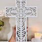 Coast Whitewash Woodwn Large 40cm x 26cm Carved Cross