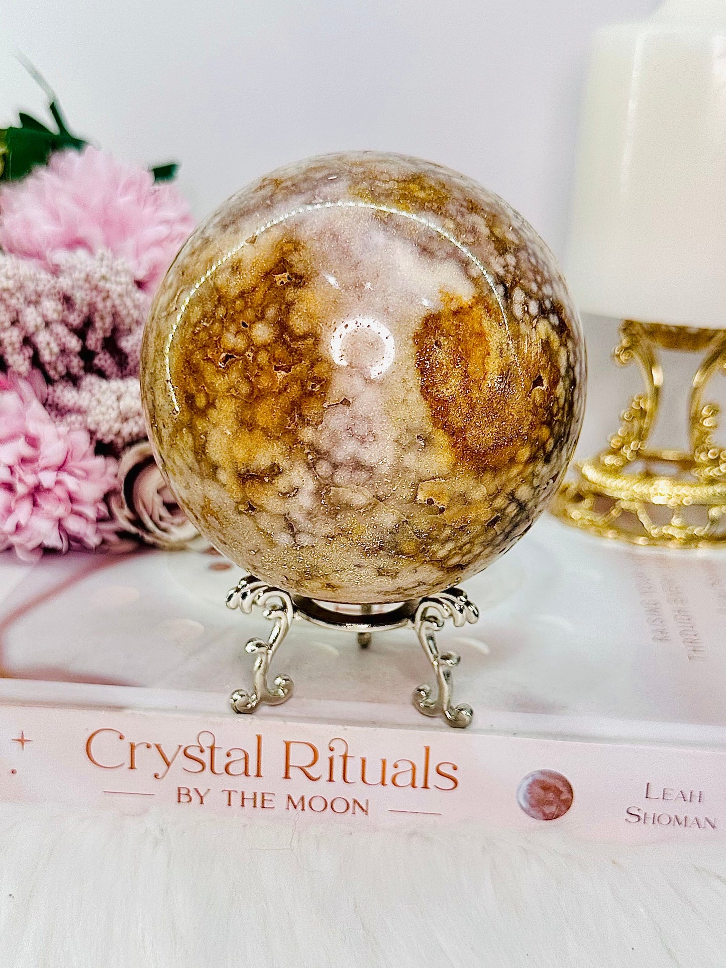 Large Pink Amethyst Druzy Sphere on Stand 9.5cm 837grams