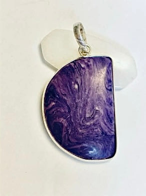Purple Charoite Sterling Silver 925 Pendant