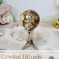 Flower Agate Sphere On Stand 74g