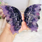 Large Chevron Amethyst Butterfly Wings On Stand 22cm x 28cm