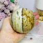 Large Orbicular Ocean Jasper Sphere On Stand 734g