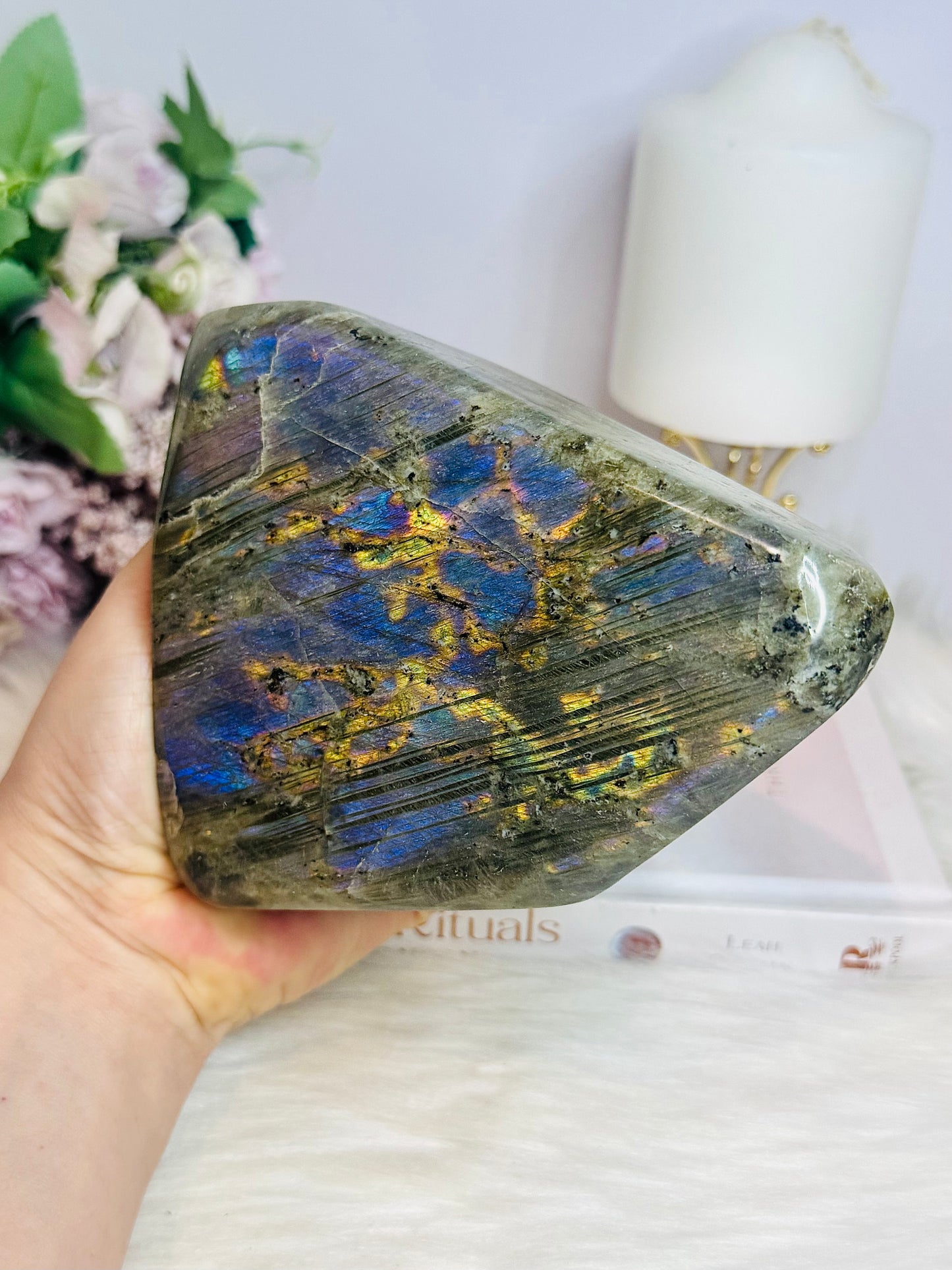Large Natural Polished Labradorite Freeform 1.1KG