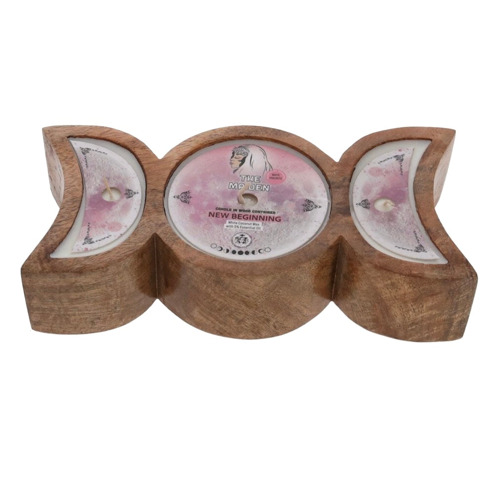 The Maiden Triple Moon Hyacinth Candle - New Beginning 22cm x 10cm
