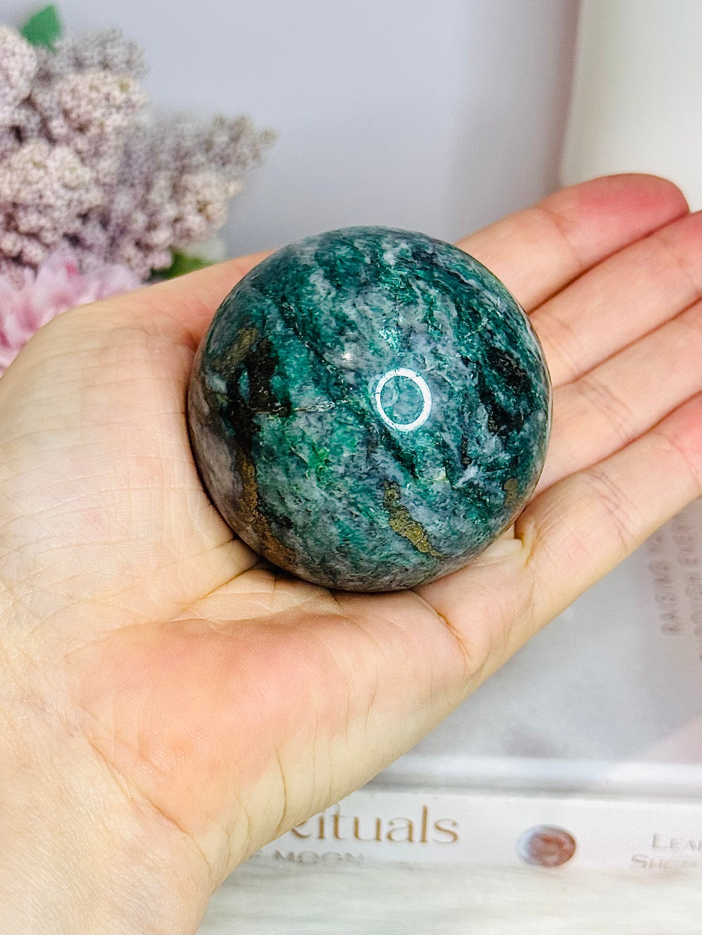 Natural Emerald with Pyrite Sphere on Stand 253g