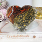 Large Leopardskin Jasper Heart on Stand 11cm