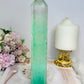 Green Watermelon Fluorite Tower with Rainbows 21.5cm