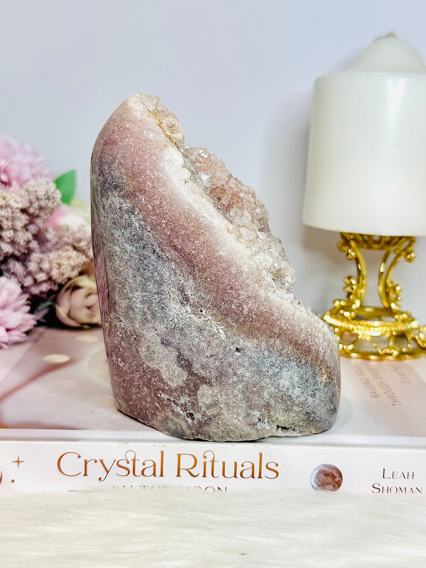 Pink Amethyst Natural Large Druzy Freeform From Brazil 1.02KG 14cm From Brazil