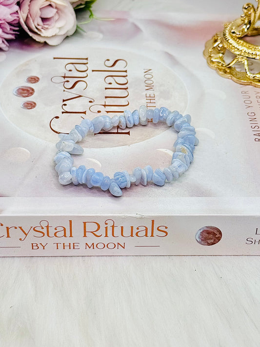 Beautiful Blue Lace Agate Bracelet in Gift Bag