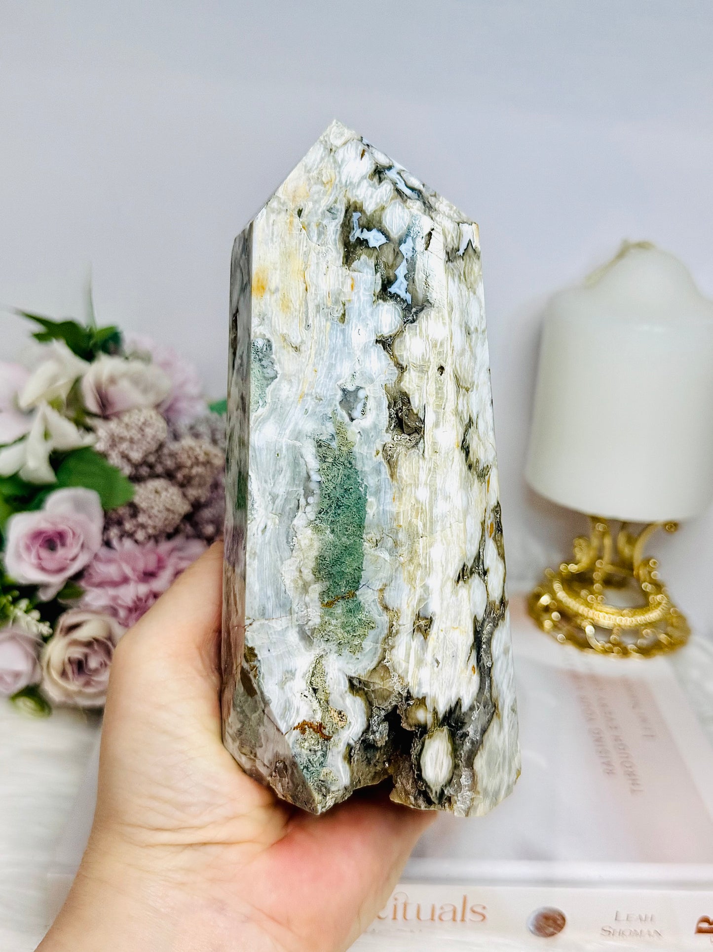 Chunky Ocean Jasper Druzy Tower 16cm 825g