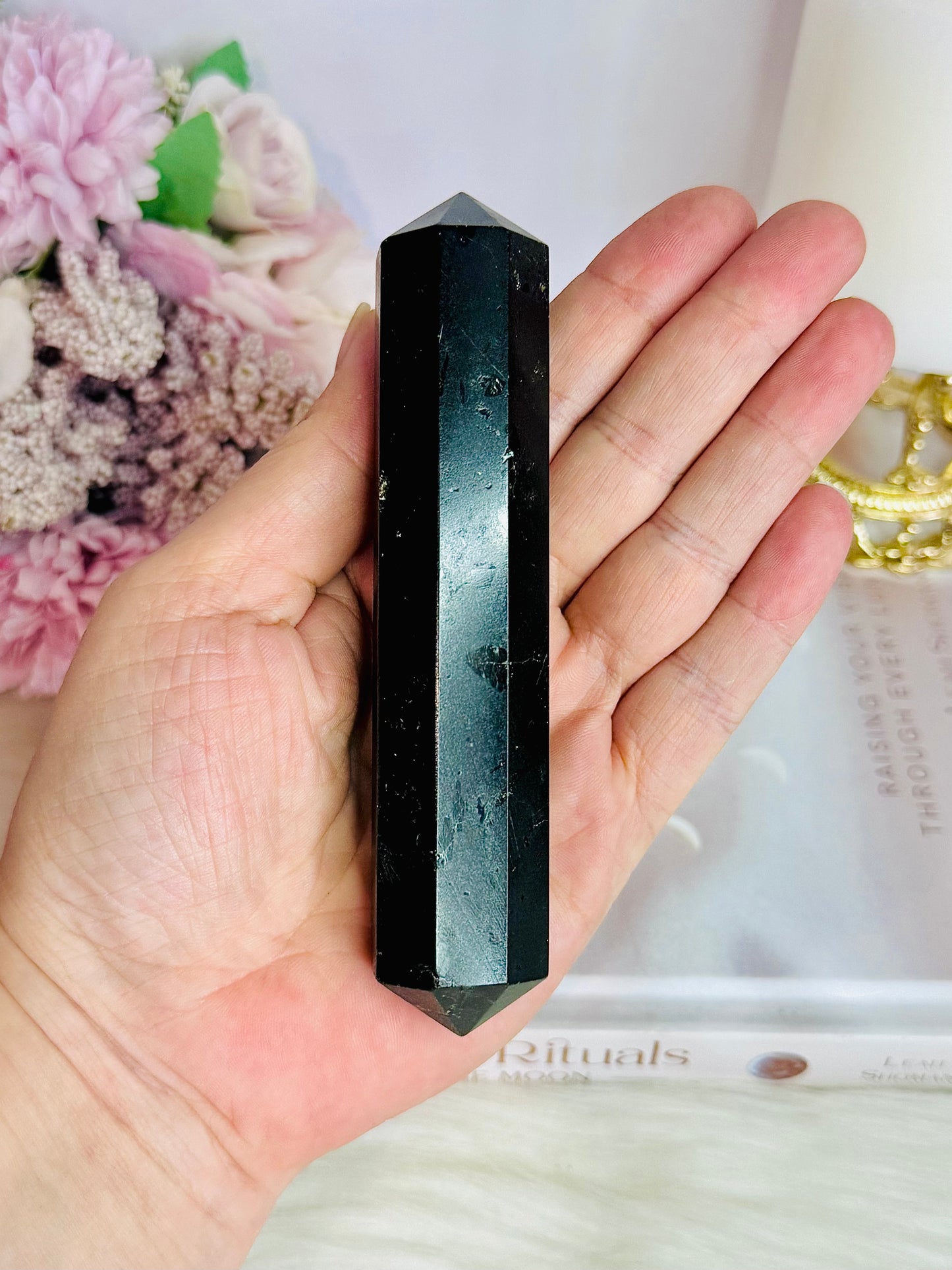 Protect Your Peace ~ Large Black Tourmaline Double Terminated Point 12.5cm