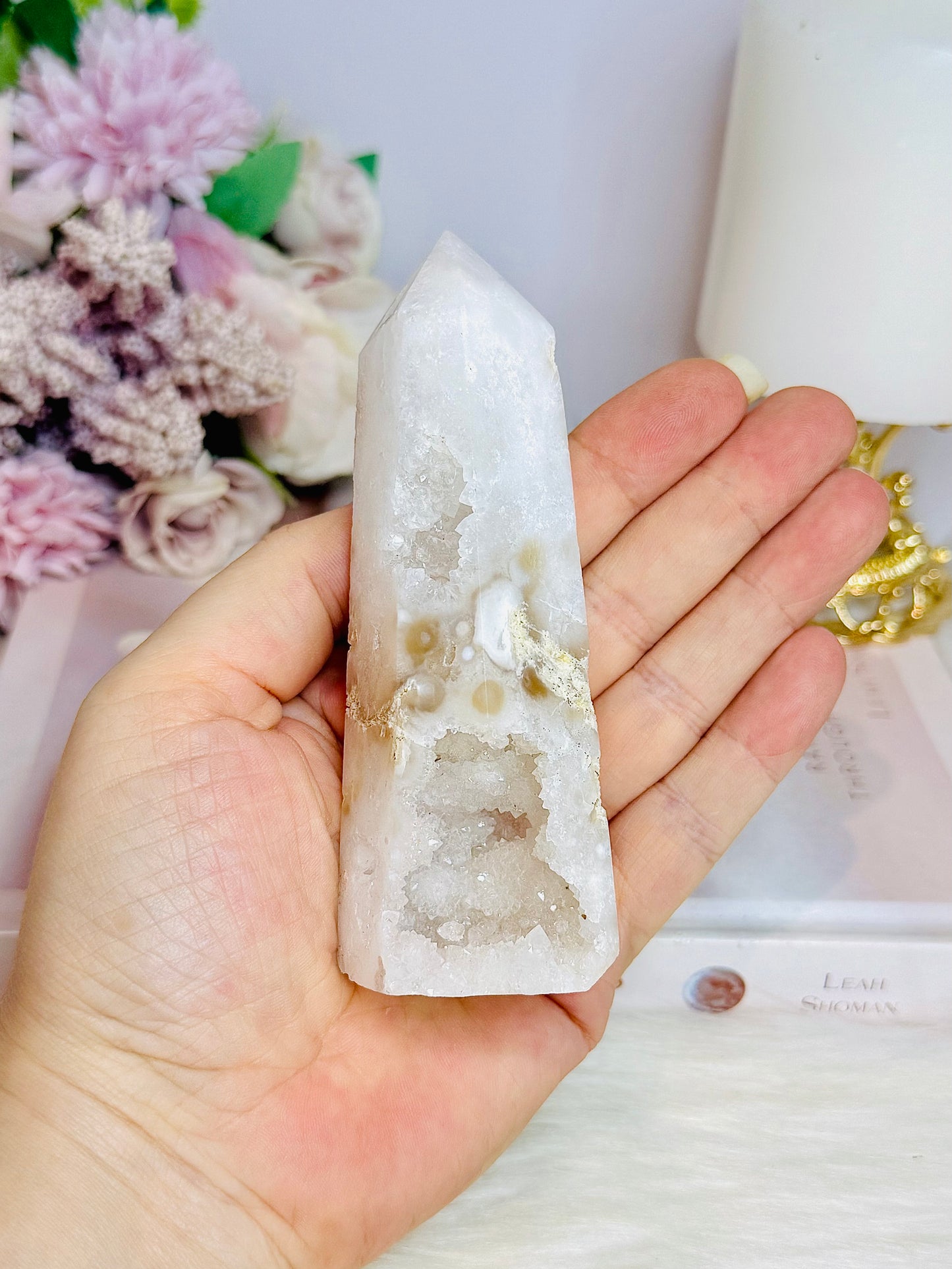 White Druzy Quartz Tower 11cm