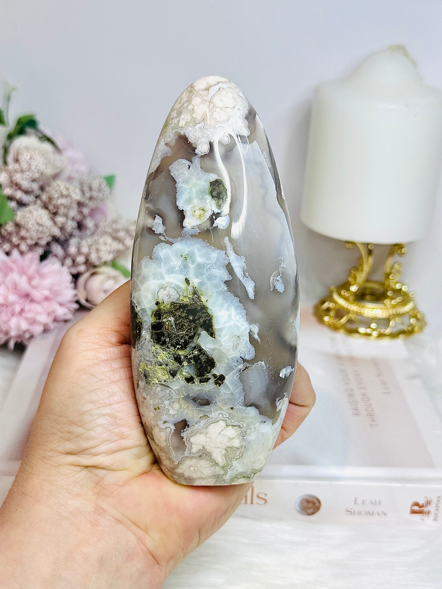 Large Flower Agate Freeform 13.5cm 472g