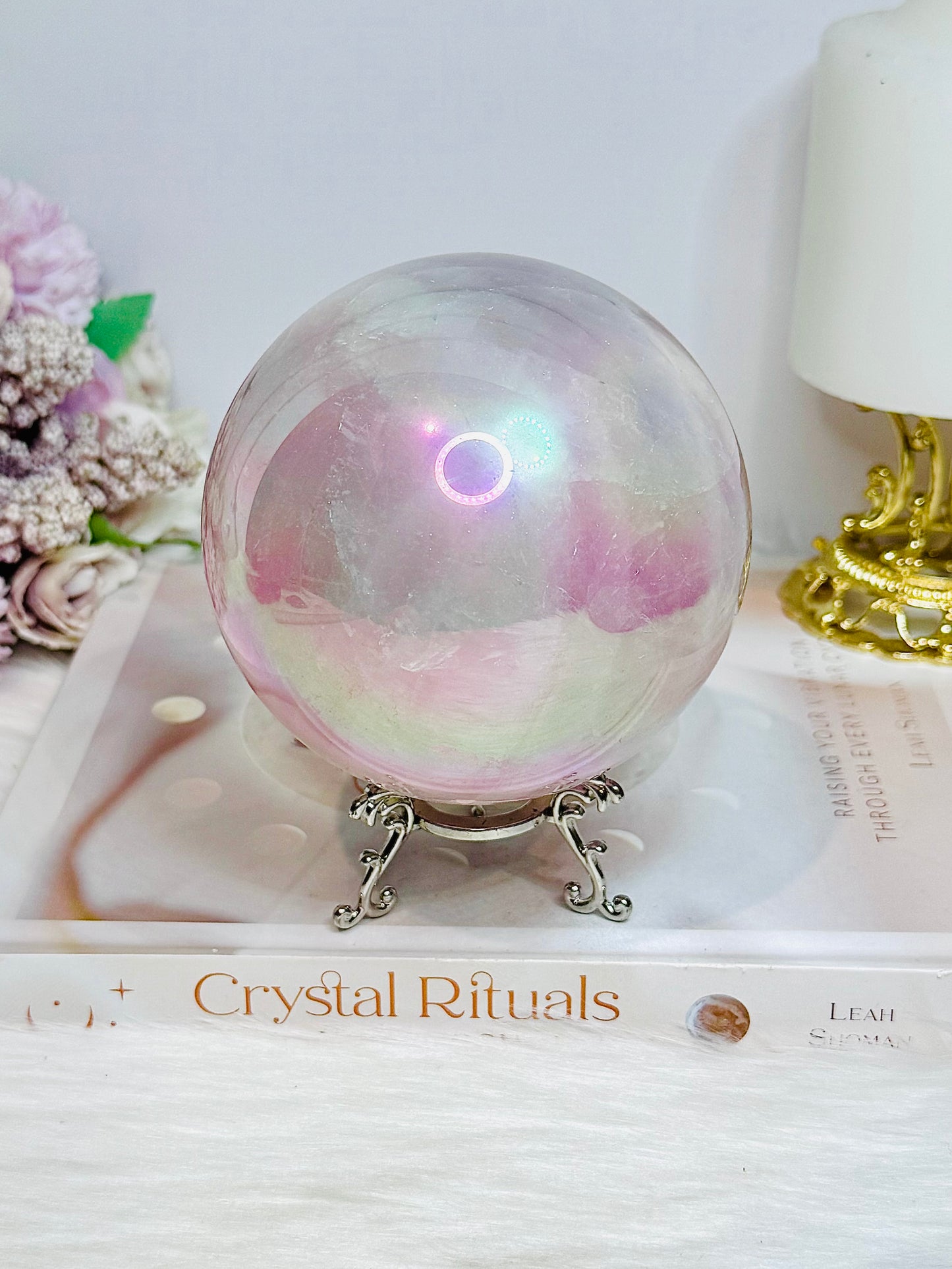 Angel Aura Rose Quartz Sphere 1.2Kg
