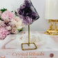 Natural Amethyst Cluster on Gold Stand 13cm