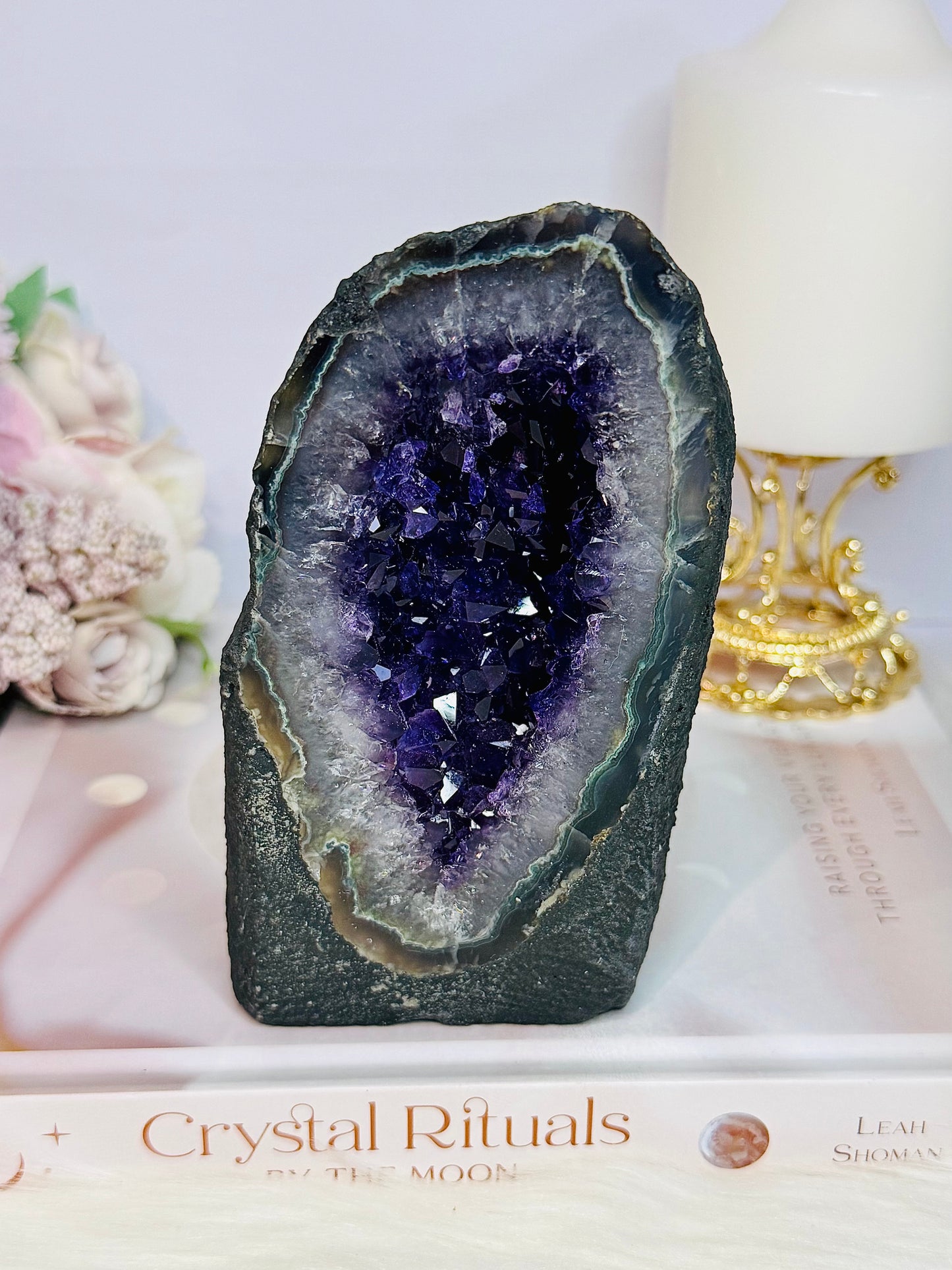 High Grade Divine Deep Purple Large Amethyst Cathedral From Brazil 703grams 14cm