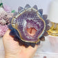 Druzy Amethyst X Agate Carved Flower On Stand 23cm 321g