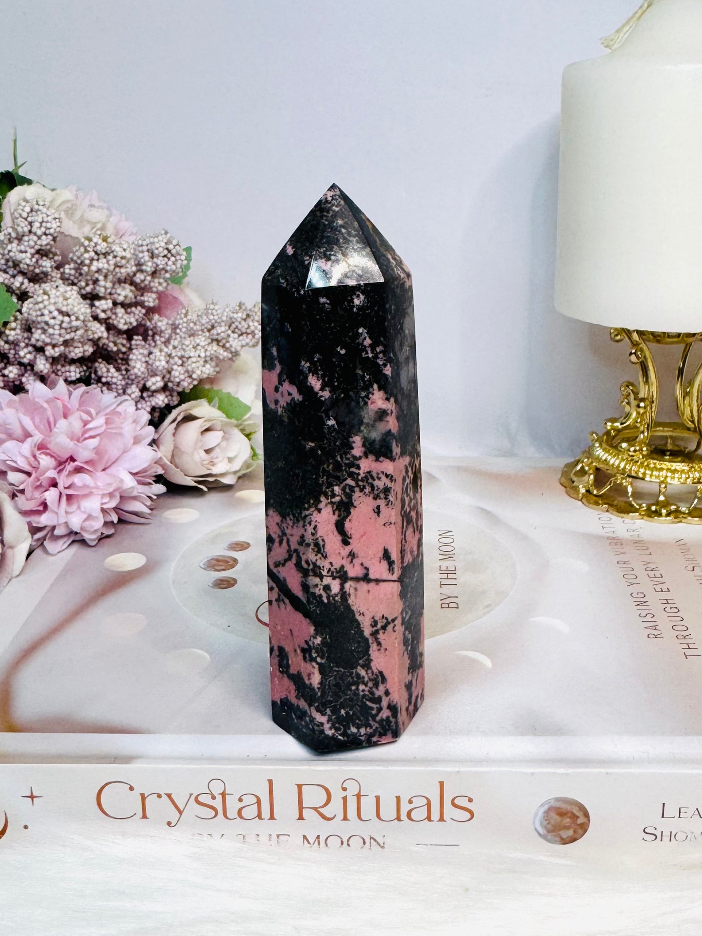 Chunky Large Pink Rhodonite Tower 11.5cm