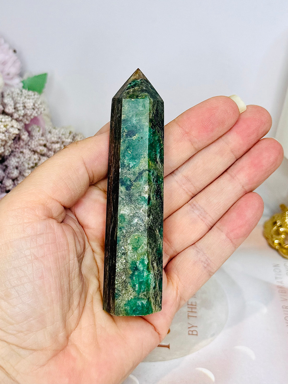 Green Emerald Jasper Tower 10cm