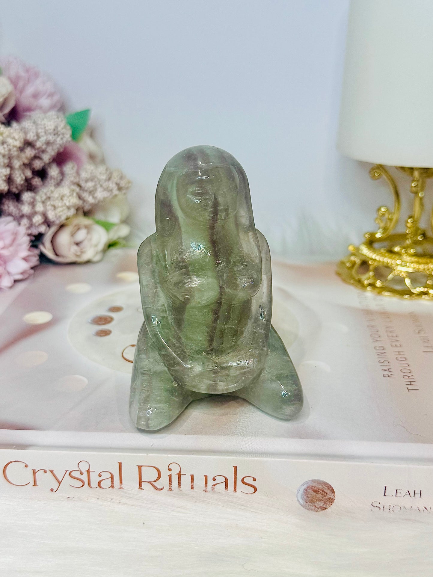 Large Mother Earth Fluorite Carving 9cm 313g