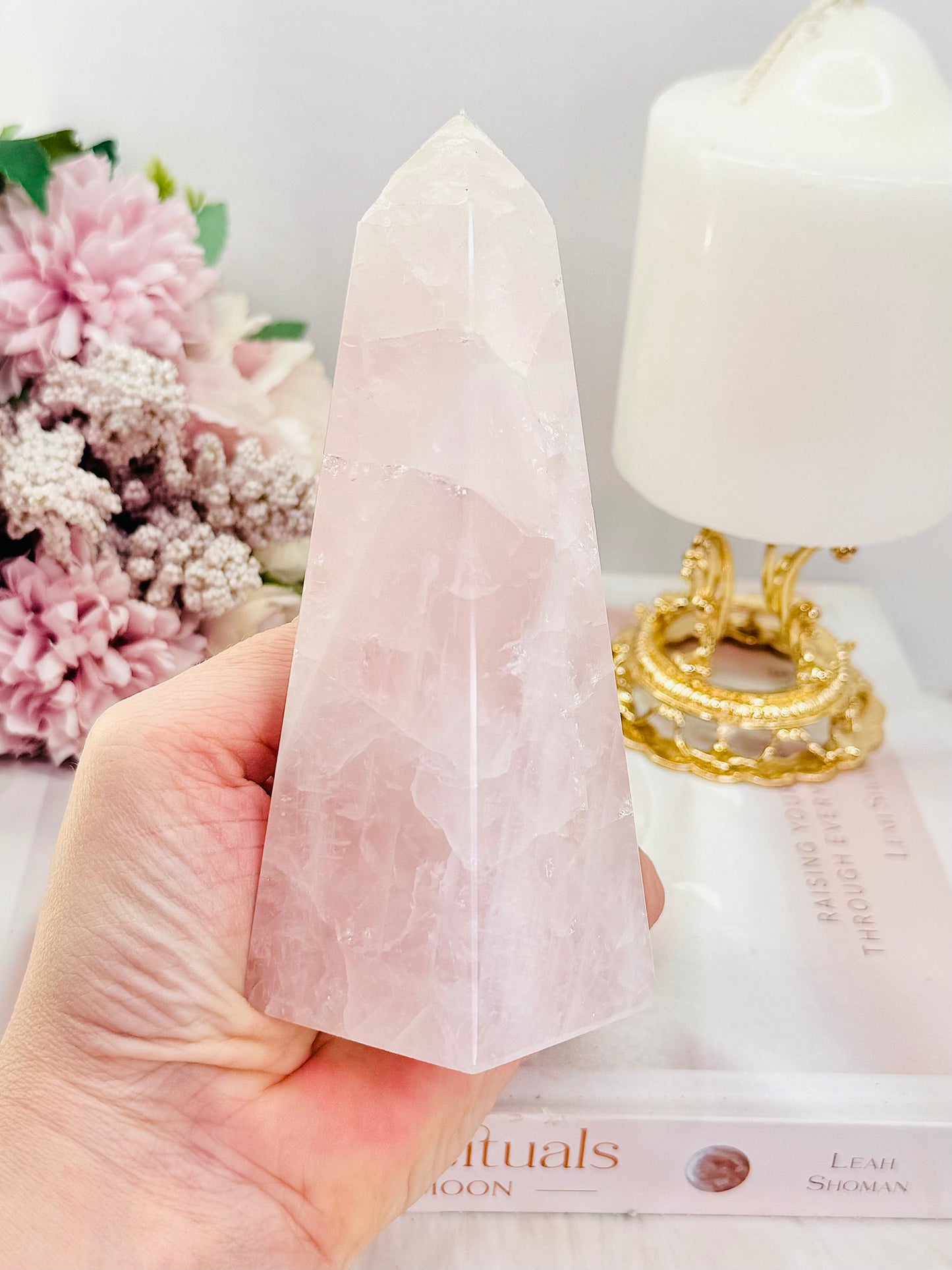 Large Chunky 13cm Rose Quartz Obelisk | Tower 367grams