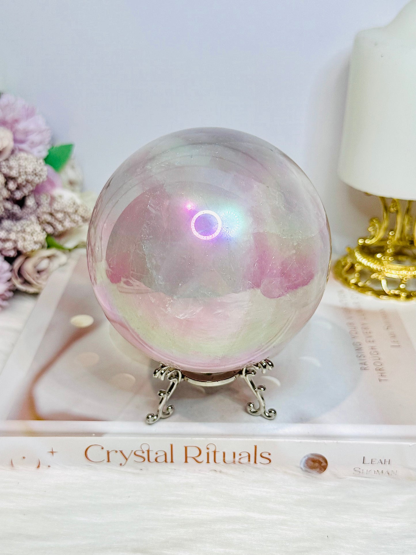 Angel Aura Rose Quartz Sphere 1.2Kg
