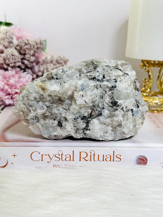 Raw Natural Rainbow Moonstone Specimen with Blue Flash 549g